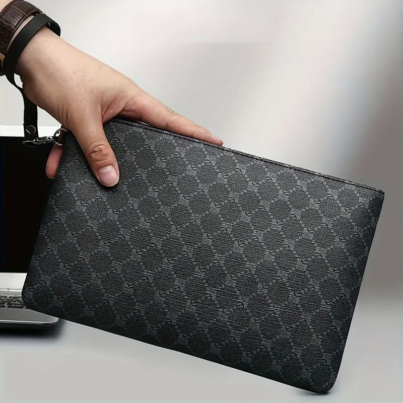 Plaid Business Men's Envelope Bag Wrist Bag