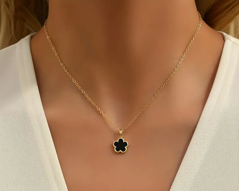 Five Petal Flower Copper Necklace
