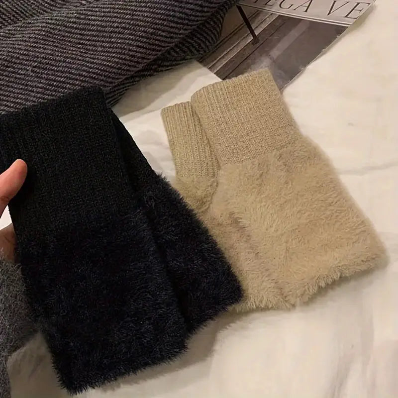 Winter Knit Fingerless Mittens!
