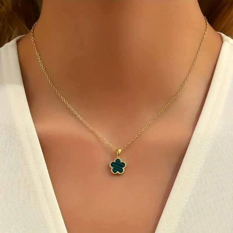 Five Petal Flower Copper Necklace
