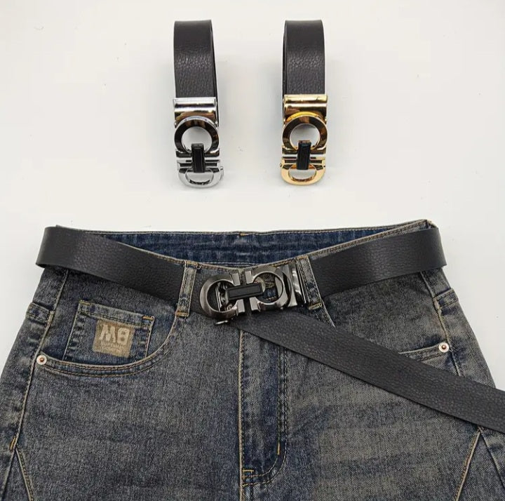 Business Style Men's Belt silver